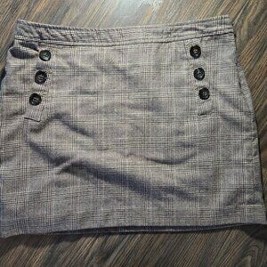 BANANA REPUBLIC Preppy/80's Style 100% Wool Plaid Mini Skirt SIZE 14